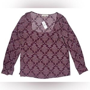 LOFT Purple Floral Blouse